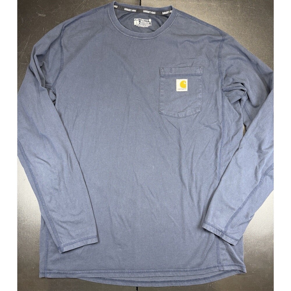 MEN'S Large Tall RELAXED FIT MIDWEIGHT LS CARHARTT FORCE Blue